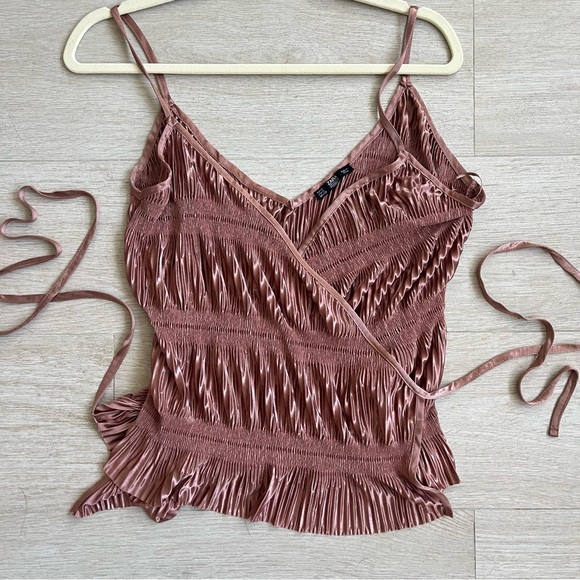 Deadstock Zara pink pleated cami top blouse. NWOT. Size Small. - Picture 10 of 16